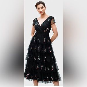 COPY - NWT embroidery tulle tier dress